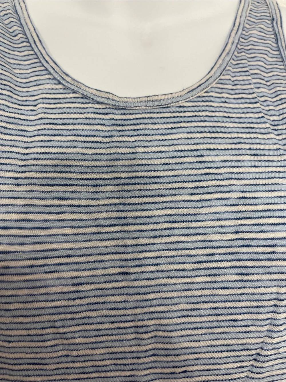J.Crew Blue & White Striped Linen Tank- S
